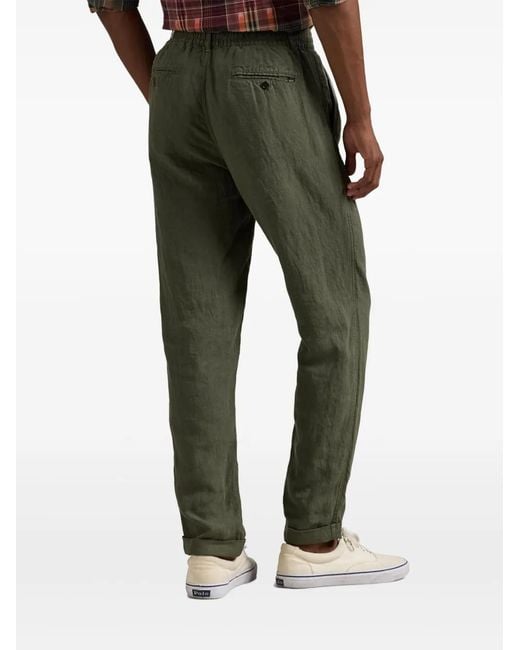 Polo Ralph Lauren Green Linen Trousers for men
