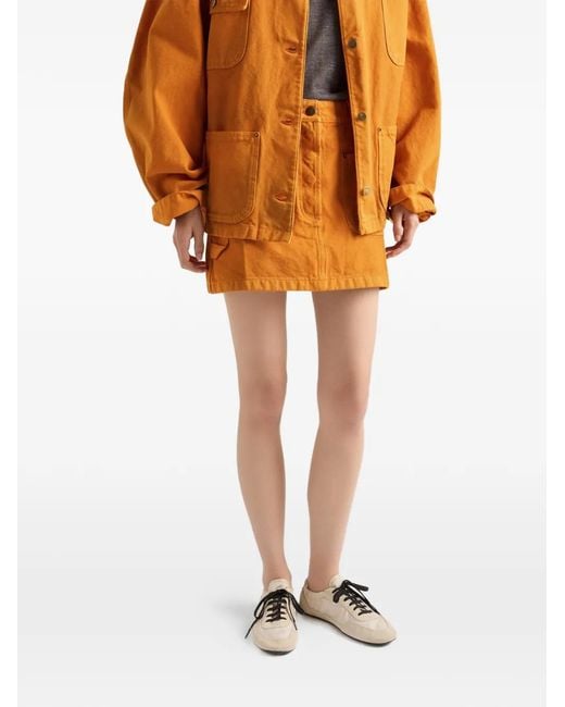 Prada Orange Canvas Miniskirt