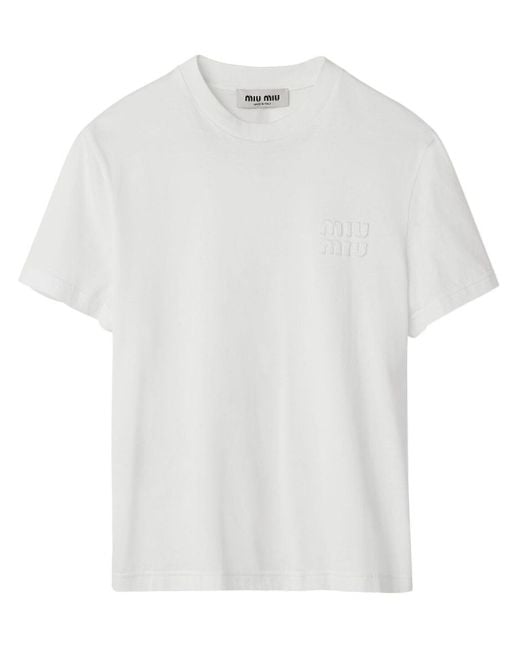 Miu Miu ロゴ Tシャツ White