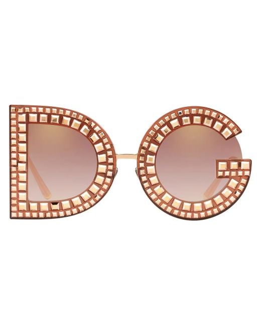 Dolce & Gabbana Pink Runde Sonnenbrille