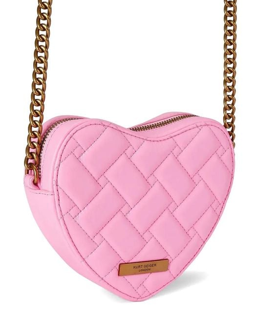 Kurt Geiger Pink Kensington Heart Crossbody Bag