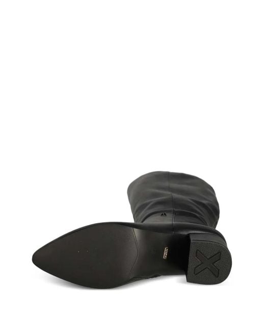 Mexx Black Block-Heel Pointed-Toe Boots