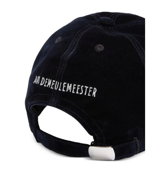 Ann Demeulemeester Black Flocked Cotton Baseball Cap for men