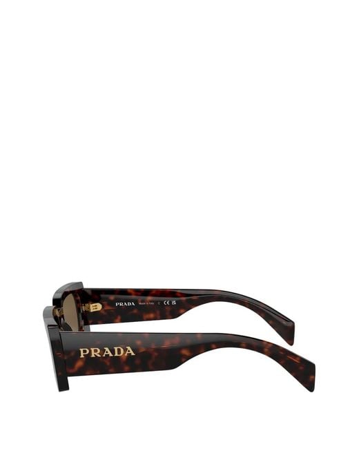 Prada Brown Rectangle-Frame Sunglasses
