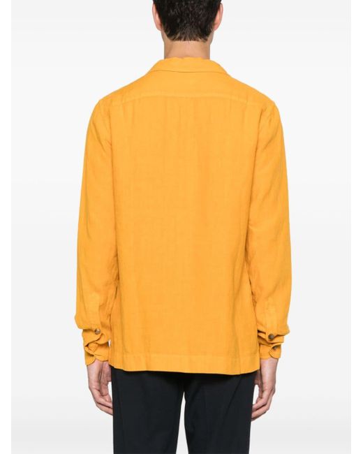 Camisa de manga larga Boglioli de hombre de color Orange