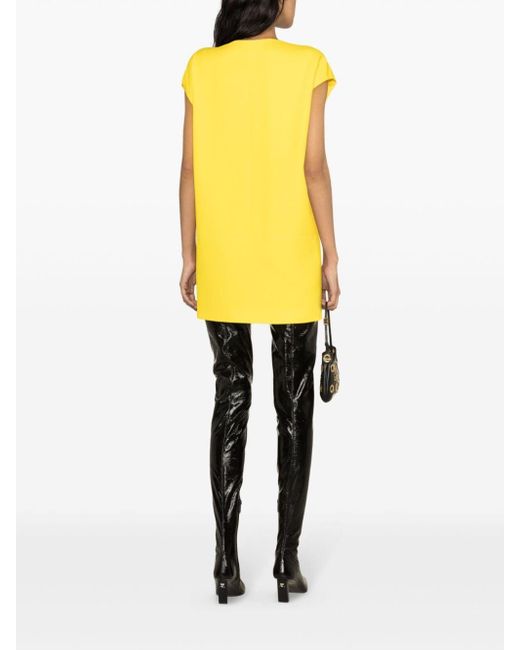 Moschino Yellow Dropped-shoulder Sleeveless Dress