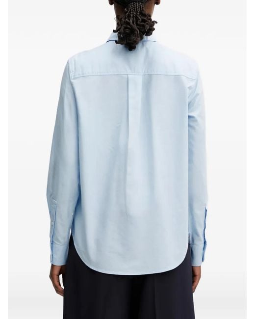 Lacoste Blue Logo-Patch Button-Down Shirt
