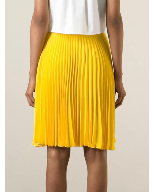 Neil Barrett Yellow Pleated Skirt