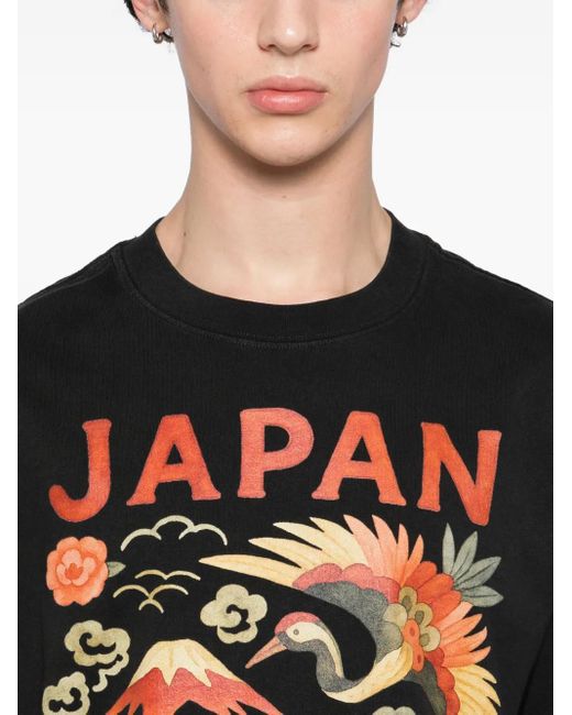 Melt Black Graphic-Print T-Shirt for men