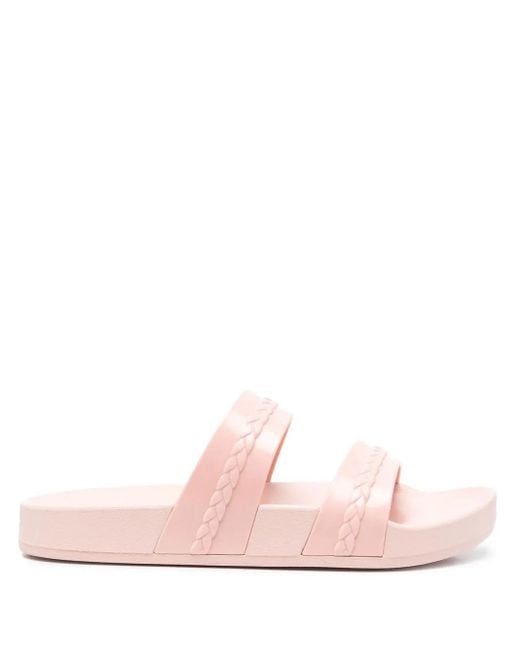 Ancient Greek Sandals Pink Meli Double-Strap Slides