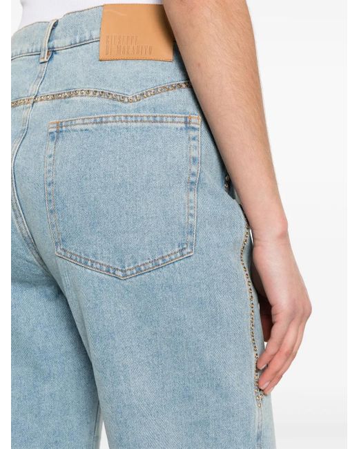 GIUSEPPE DI MORABITO Blue High-Rise Straight-Leg Jeans