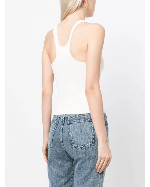 Stella McCartney White Sleeveless Racerback Tank Top