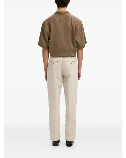 SELECTED Natural Drawstring Trousers for men