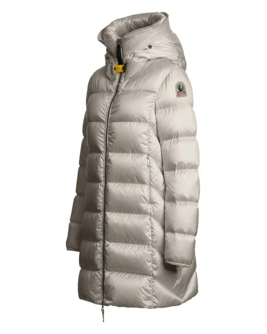 Parajumpers Gray Hooded Quilted Coat