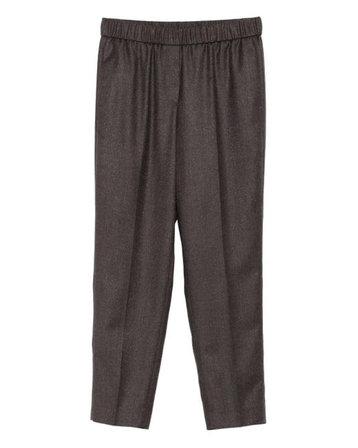 Peserico Gray Elastic-Waist Trousers