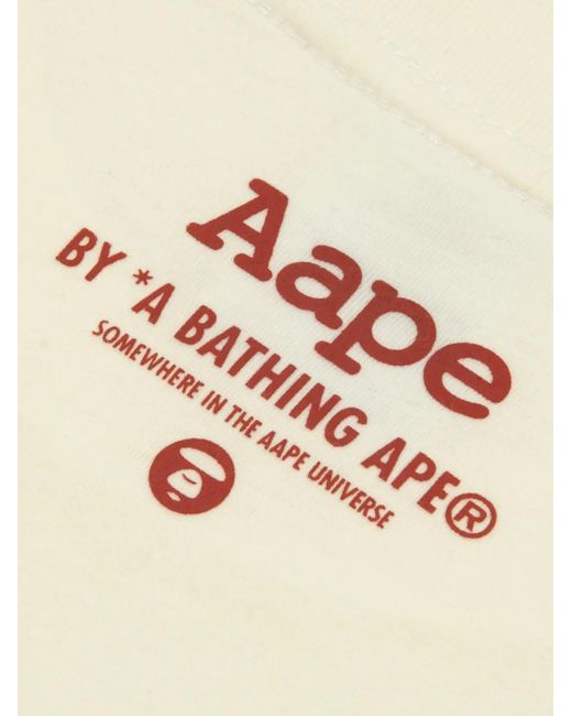 Aape By A Bathing Ape Natural Graphic Cotton T-Shirt