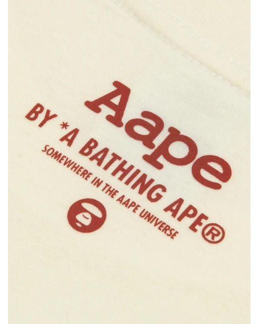Aape By A Bathing Ape Natural Graphic Cotton T-Shirt