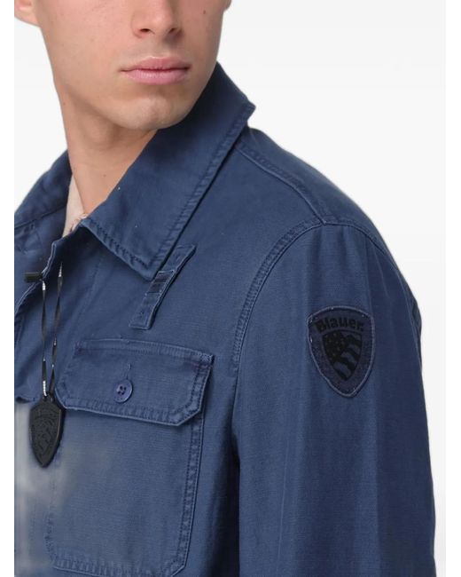 Blauer Blue Cotton-Canvas Jacket for men