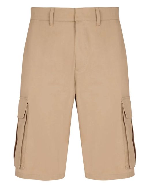 Balmain Natural Cotton Cargo Shorts for men