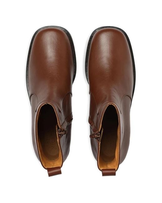 Studio Nicholson Brown Bottines À Bout Carré