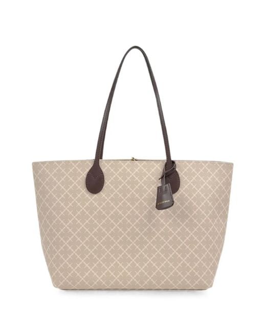By Malene Birger Natural Abigail Geometric-Pattern Tote Bag
