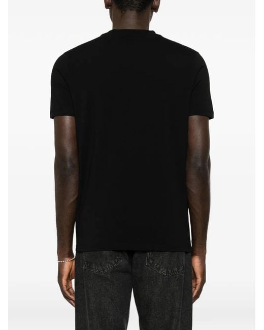 Karl Lagerfeld Black Logo-Print Crew-Neck Cotton T-Shirt for men