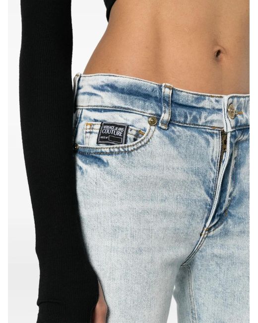 Versace Jeans Couture Blue Low-Rise Straight-Leg Jeans