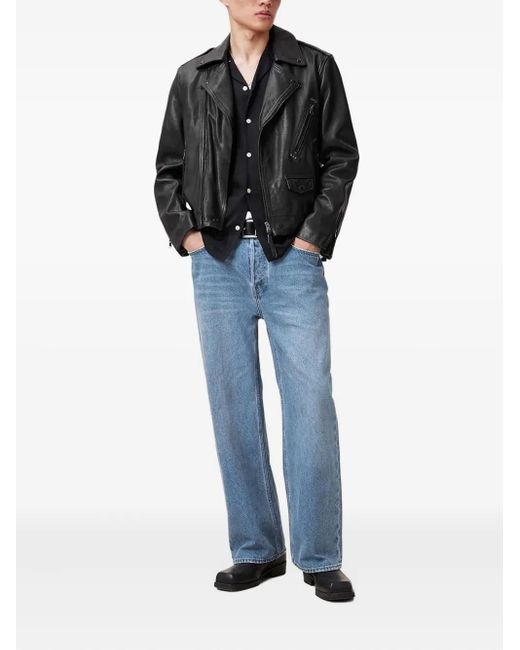 AllSaints Black Leather Jacket for men