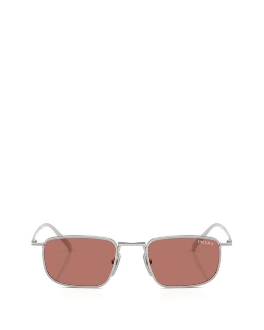 Prada Pink Rectangle-Frame Sunglasses for men