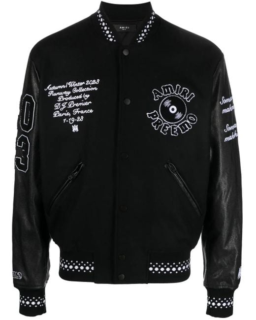 Amiri Bomberjack Met Logopatch in het Black voor heren