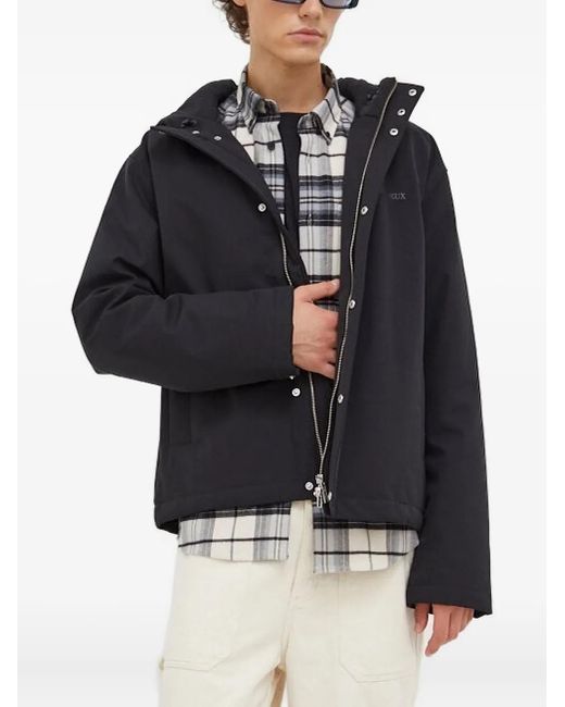 Les Deux Black Hooded Logo Jacket for men