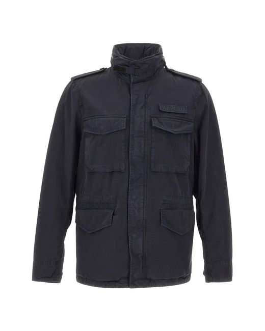 Aspesi Blue Flap-Pocket Field Jacket for men