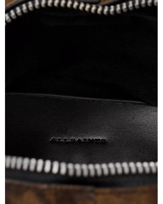 AllSaints Black Rosalie Leopard Leather Crossbody Bag
