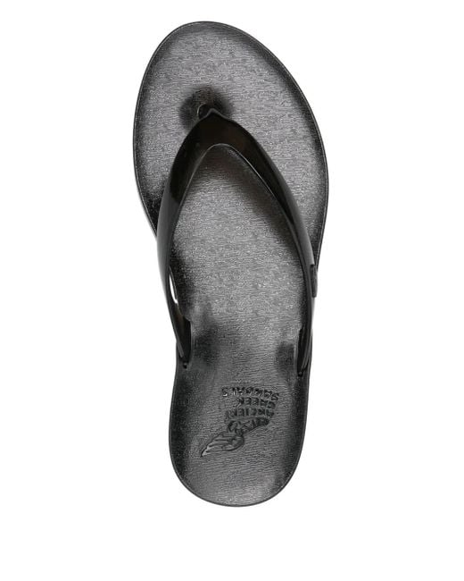 Ancient Greek Sandals Black Translucent-design Flip Flops