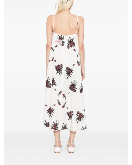 Midorikawa White Thin Shoulder Strap Dress
