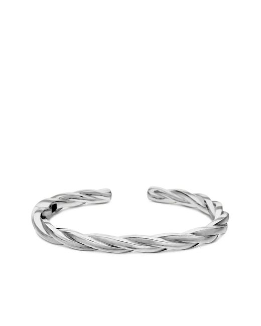 David Yurman White Sterling Dy Helios Cuff Bracelet (6Mm) for men