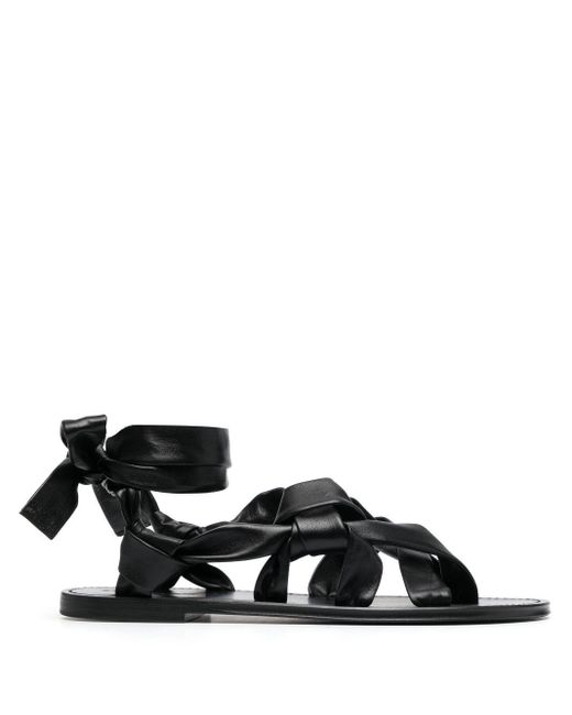 Saint Laurent Black Open-Toe Strap-Detail Sandals for men