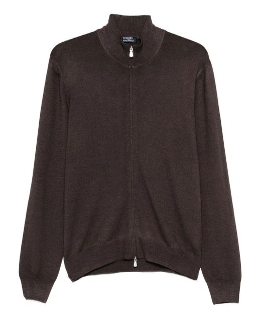 Barba Napoli Pullover Mit Reißverschluss in Brown für Herren