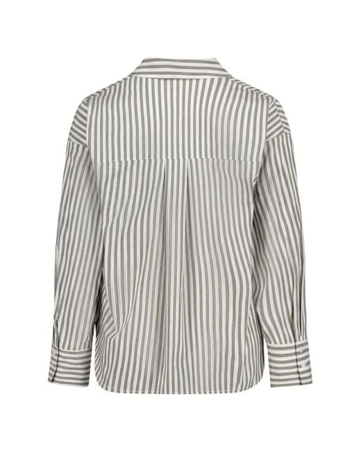 BETTY&CO Gray Vertical-Stripe Long-Sleeve Shirt