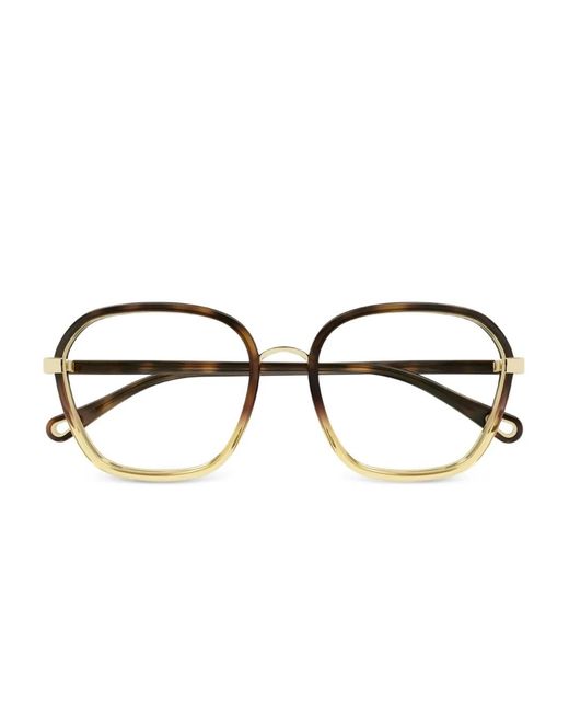 Chloé Brown Brille Mit Eckigem Gestell