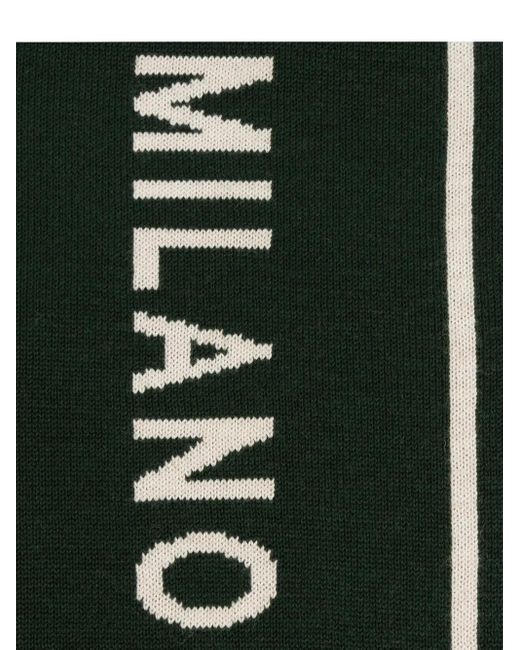 Moschino Black Milano-Logo Scarf