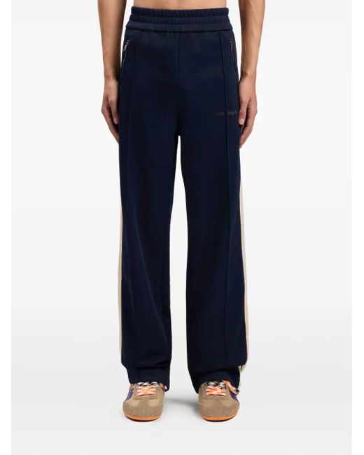 Palm Angels Blue Logo Zip Classic Track Pants for men