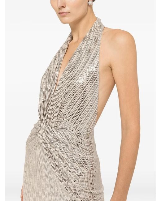 Vestido largo con lentejuelas Nissa de color Natural