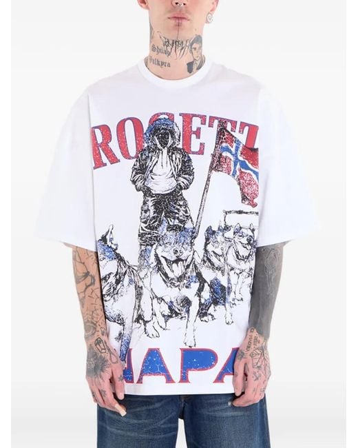 Napapijri White Short-Sleeve T-Shirt for men