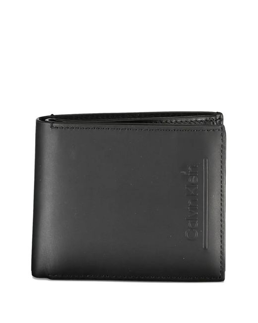 Calvin Klein メンズ ブラック 二つ折り財布