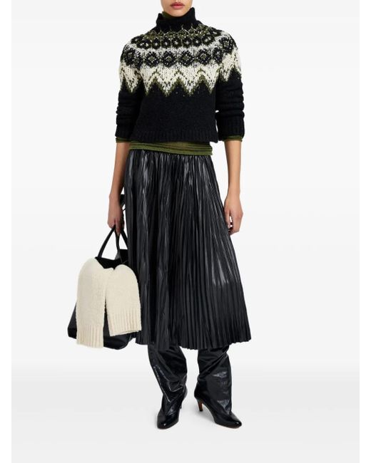 Proenza Schouler Black Lizzy Fairisle-Pattern Turtleneck Sweater