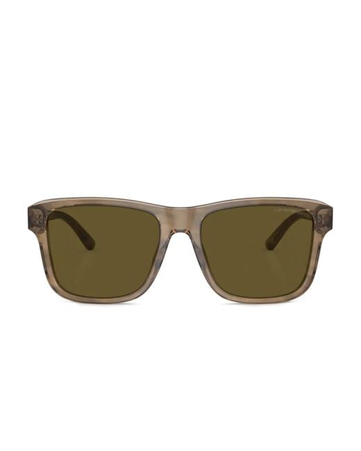 Emporio Armani Green Rectangle-Frame Sunglasses for men