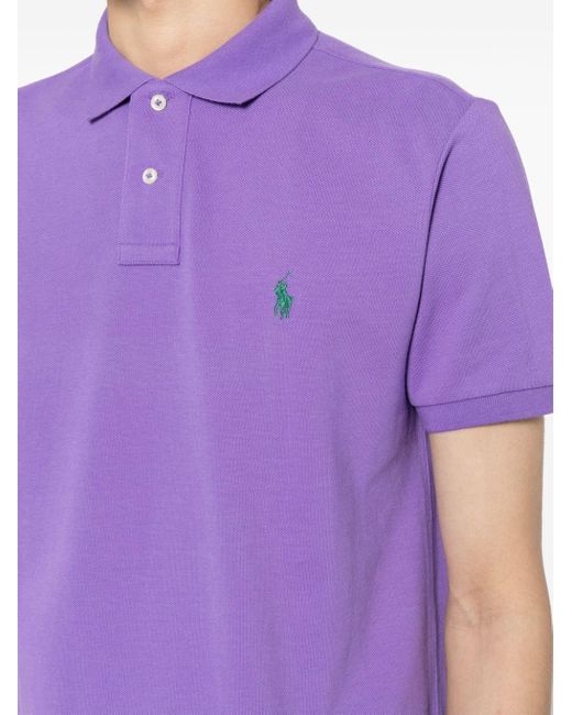 Polo en coton à logo brodé Polo Ralph Lauren pour homme en coloris Purple
