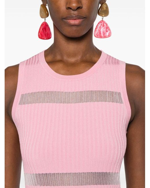 Robe en maille à design sans manches Pinko en coloris Pink