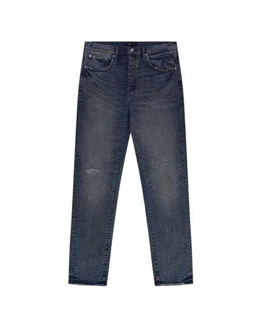 Purple Brand Blue Rough Quartz Distressed Jeans for men